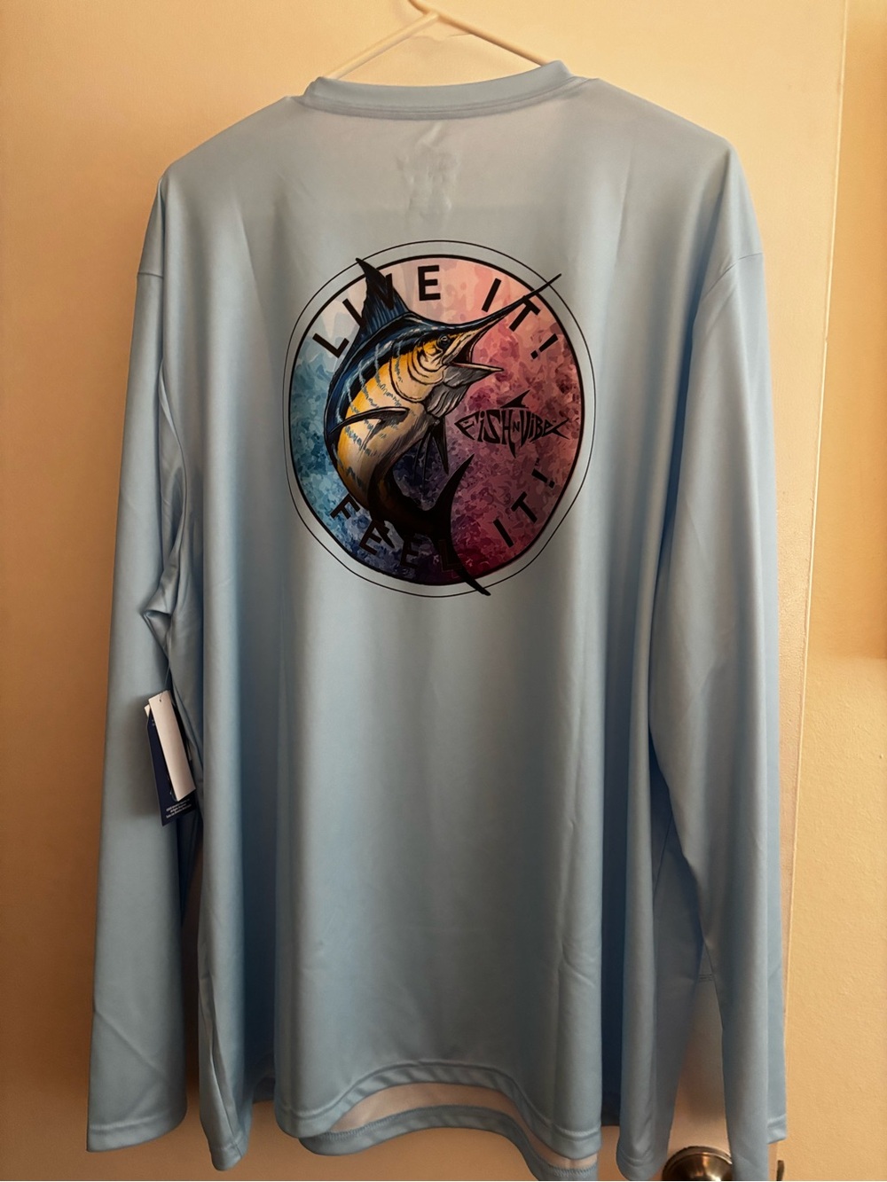 NEW Fish N Vibes Men’s Long Sleeve Performance Shirt UVB Outdoor Shirt. SZ 2XL